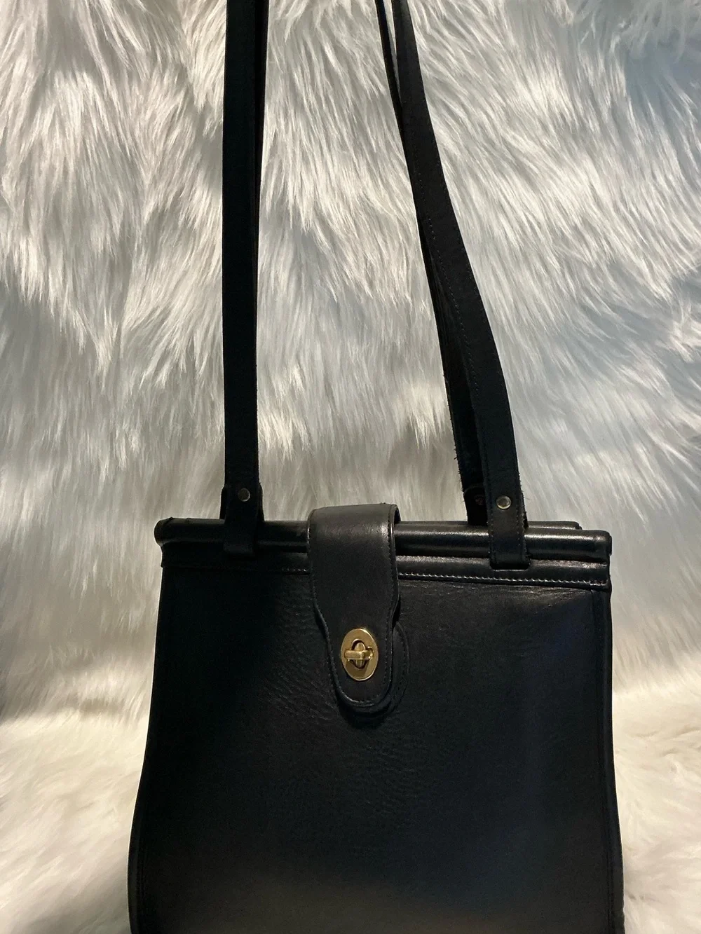 Coach Vtg Leather Handbag Weston Shopper Bag No. 9021 With Gold Hardware